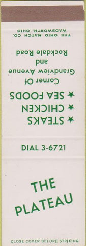 Matchbook Cover - The Plateau Dubuque IA SAMPLE