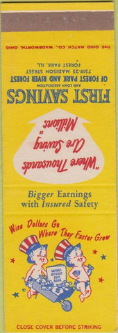Matchbook Cover - First Savings Forest Park IL SAMPLE