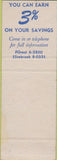Matchbook Cover - First Savings Forest Park IL SAMPLE
