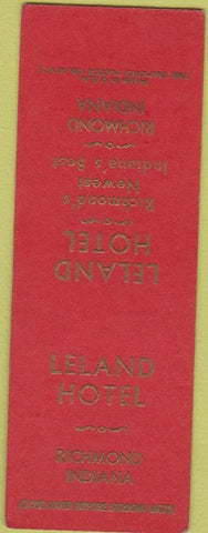Matchbook Cover - Leland Hotel Richmond IN SAMPLE