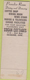 Matchbook Cover - Admiral Hotel Apartments Portland OR SAMPLE