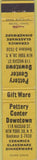 Matchbook Cover - Pottery Center New York City Ceramics 12 Strike
