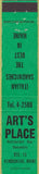 Matchbook Cover - Art's Place Kenduskeag ME 12 Strike