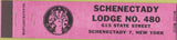 Matchbook Cover - Elks Lodge Schenectady NY pink 12 Strike