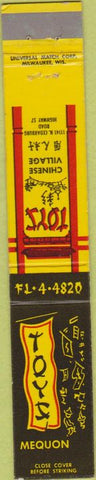Matchbook Cover - Toys Chinese Village Mequon WI 10 Strike