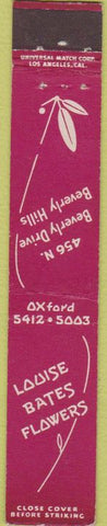 Matchbook Cover - Louise Bates Flowers Beverly Hills CA 10 Strike
