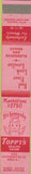 Matchbook Cover - Toppy's Health Salon Providence RI 10 Strike