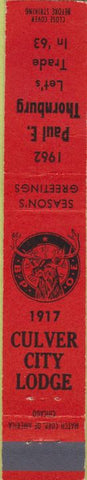 Matchbook Cover - Elks Lodge Culver City CA Los Angeles red 10 Strike