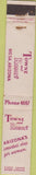 Matchbook Cover - Town and Resort Mesa AZ Women's Clothes 10 Strike