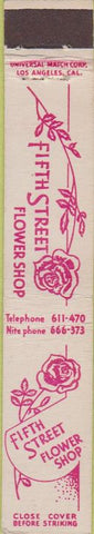 Matchbook Cover - Fifth Street Flower Shop FTD Long Beach CA 10 Strike