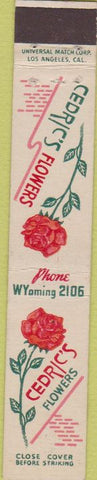 Matchbook Cover - Cedric's Flowers Los Angeles CA 10 Strike