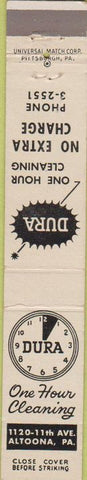 Matchbook Cover - Dura Cleaning Altoona PA 10 Strike