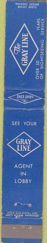 Matchbook Cover - The Gray Line Tourism Bus Tours 10 Strike
