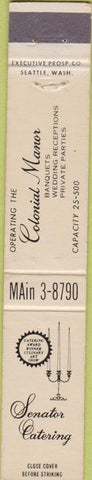Matchbook Cover - Senator Catering Seattle WA 10 Strike