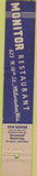 Matchbook Cover - Monitor Restaurant Milwaukee WI 10 Strike