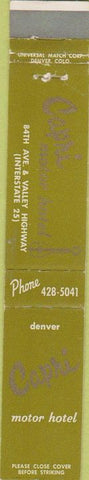Matchbook Cover - Capri Motor Hotel Denver CO 10 Strike
