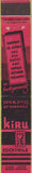 Matchbook Cover - Kiru Cocktails Liquors Los Angeles CA 10 Strike