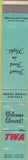 Matchbook Cover - TWA Airlines Trans World 10 Strike