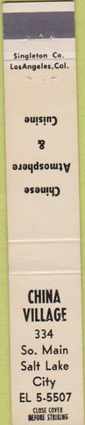Matchbook Cover - China Village Salt Lake City 10 Strike