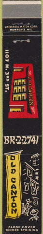 Matchbook Cover - Old Canton Chinese Food Milwaukee? 10 Strike
