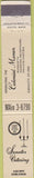 Matchbook Cover - Senator Catering Seattle WA 10 Strike