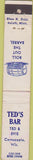 Matchbook Cover - Ted's Bar Cornucopia WI 10 Strike