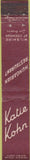Matchbook Cover - Katie Kohn Hungarian Restaurant Los Angeles CA 10 Strike