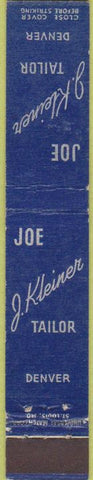 Matchbook Cover - Joe Kleiner Tailor Denver CO 10 Strike