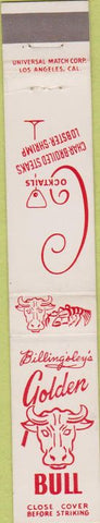 Matchbook Cover - Golden Bull Restaurant Los Angeles Santa Monica CA 10 Strike