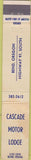 Matchbook Cover - Cascade Motor Lodge Bend OR STAINED 10 Strike