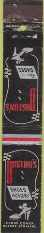 Matchbook Cover - Boston's Shoes Hosiery Michigan MI 10 Strike