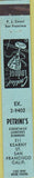 Matchbook Cover - Petrini's San Francisco CA blue 10 Strike