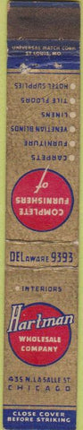 Matchbook Cover - Hartman Wholesale carpet Chicago IL furniture WEAR 10 Strike