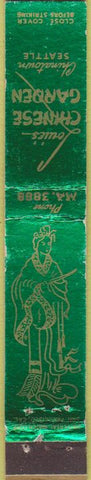 Matchbook Cover - Louie's Chinese Garden Seattle WA girlie green 10 Strike