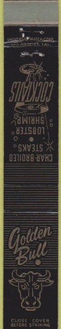 Matchbook Cover - Golden Bull Restaurant Los Angeles Santa Monica CA 10 Strike