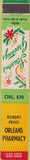 Matchbook Cover - Orelans Pharmacy Robert Peno 10 Strike
