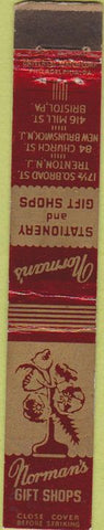 Matchbook Cover - Norman's Gift Shops Bristol PA Trenton NJ 10 Strike