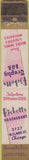 Matchbook Cover - Rickettts Restaurant Chicago IL WORN 10 Strike
