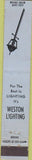 Matchbook Cover - Weston Lighting 10 Strike