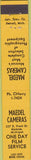 Matchbook Cover - Maedel Cameras Monroe MI film 10 Strike