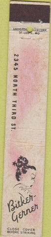 Matchbook Cover - Bitker Gerner Milwaukee WI girlie women's clothes 10 Strike