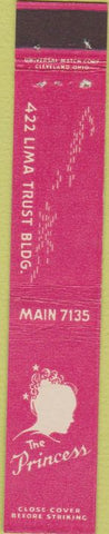 Matchbook Cover - The Princess Salon Lima OH? Girlie 10 Strike