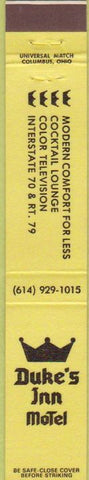 Matchbook Cover - Duke's Inn Motel Buckeye Lake OH 10 Strike
