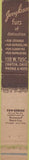 Matchbook Cover - Jerry Rosen Furs Canton OH 10 Strike