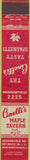 Matchbook Cover - Cinelli's Maple Tavern Merchantville NJ 10 Strike