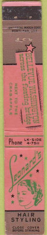 Matchbook Cover - Leonard's Hair Salon Bellevue WA girlie 10 Strike