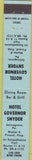 Matchbook Cover - Hotel Governor Snyder Selinsgrove PA 10 Strike