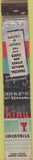 Matchbook Cover - Kiru Cocktails Liquors Los Angeles CA WORN 10 Strike