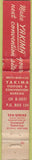 Matchbook Cover - Yakima WA Tourism WORN girlie 10 Strike
