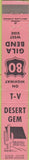 Matchbook Cover - Desert Gem Motel Gila Bend AZ cactus 10 Strike